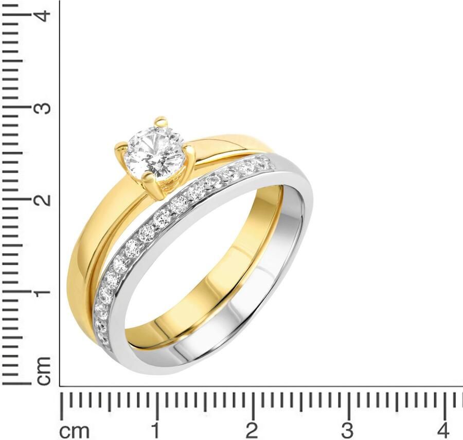 Firetti Ringenset Multipack sieraden cadeau zilver 925 vinger ringen (set 2-delig) - Foto 2