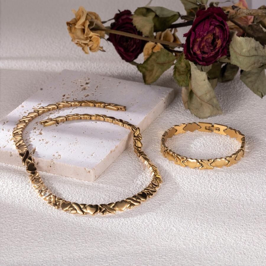 Firetti Schakelketting Sieraden cadeau roestvrijstalen halssieraden halsketting schakelketting X hart - Foto 2