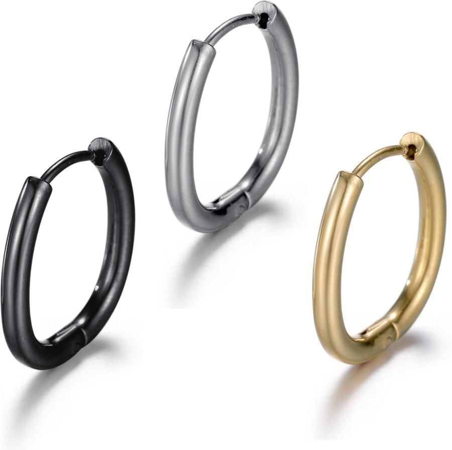 Firetti Set oorringen Multipack sieraden cadeau oorbellen creolen set (set 3-delig) - Foto 2