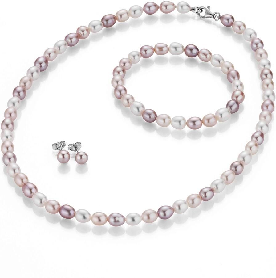 Firetti Sieradenset Multipack sieraad cadeau zilver 925 halsketting armband oorbellen (set 4-delig)