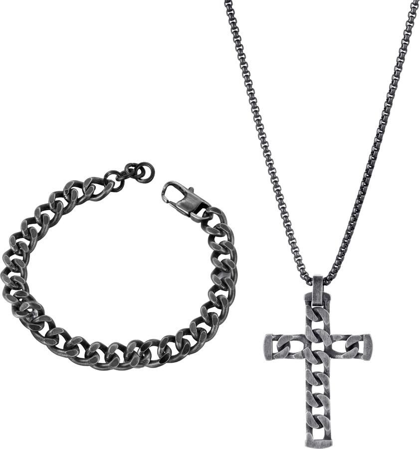 Firetti Sieradenset Multipack sieraden cadeau roestvrijstalen ketting met hanger armband (set 3-delig) - Foto 3