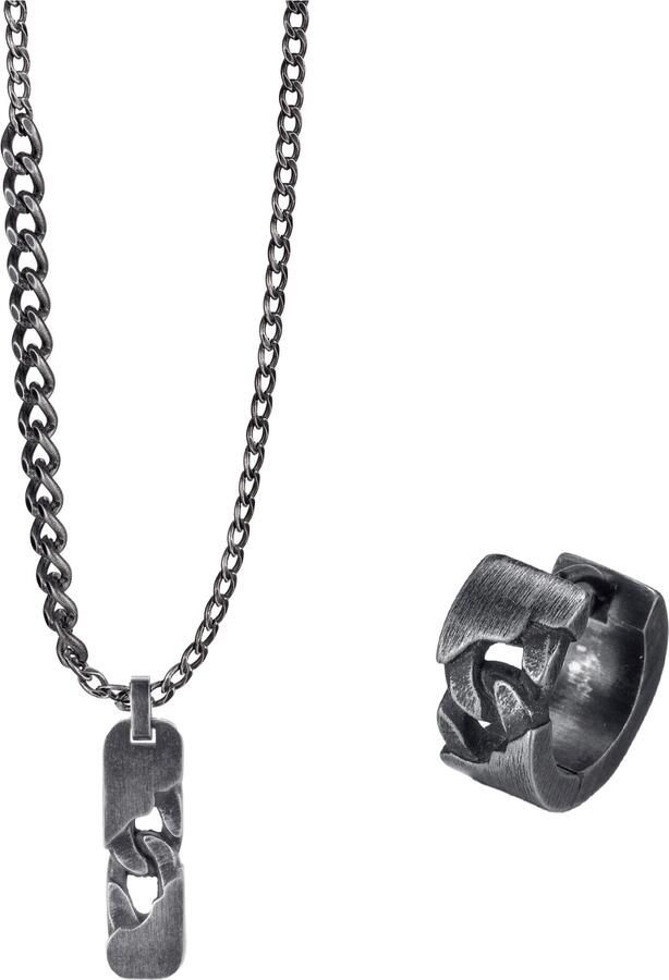 Firetti Sieradenset Multipack sieraden cadeau roestvrijstalen ketting met hanger enkele creool (set 3-delig) - Foto 3