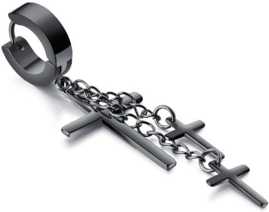 Firetti Single-oorring Sieraad cadeau kruis met zirkoon (synthetisch)