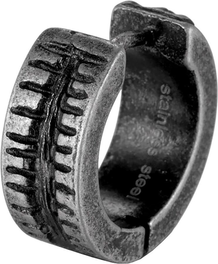 Firetti Single-oorring Sieraden cadeau roestvrijstalen oorjuwelen oorbel hout - Foto 3