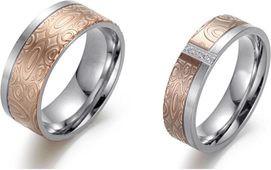 Firetti Trouwring Sieraad cadeau "LIEFDE" bicolor ca. 6 0mm breed ca. 8 0mm breed - Foto 3