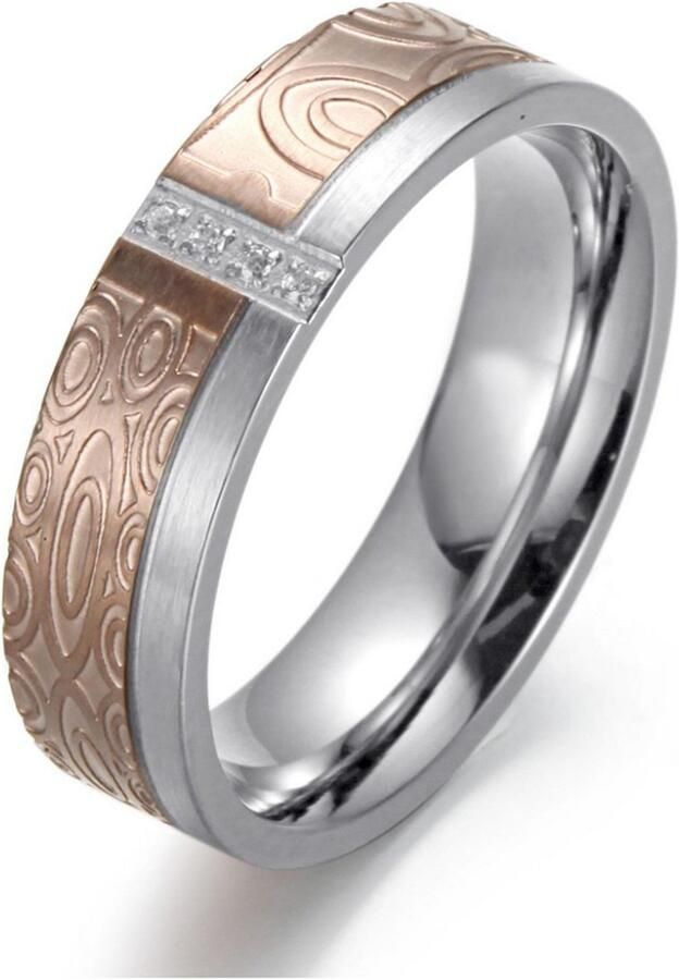 Firetti Trouwring Sieraad cadeau "LIEFDE" bicolor ca. 6 0mm breed ca. 8 0mm breed - Foto 2