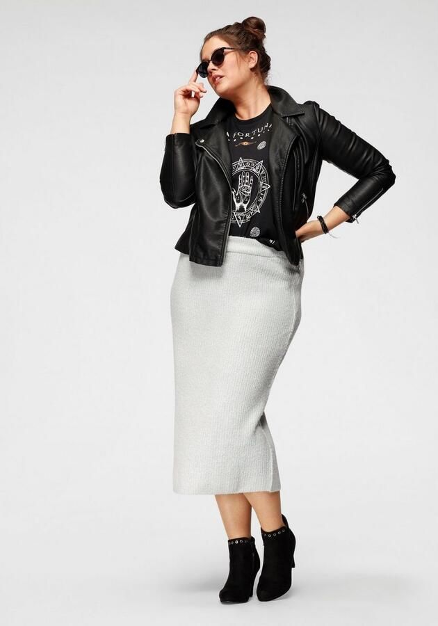 ONLY CARMAKOMA Imitatieleren jack CAREMMY FAUX LEATHER BIKER - Foto 7