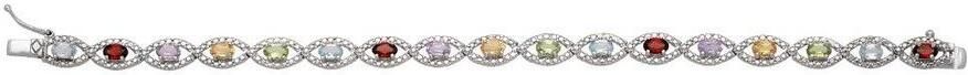Firetti Zilveren armband Sieraad cadeau armbanden armketting kleurstenen edelstenen mix met blauwe topaas peridoot citrien amethist granaat diamant