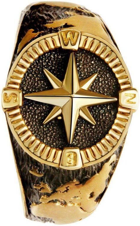 Firetti Zilveren ring Sieraad cadeau zilver 925 vinger ring windroos wereld - Foto 2