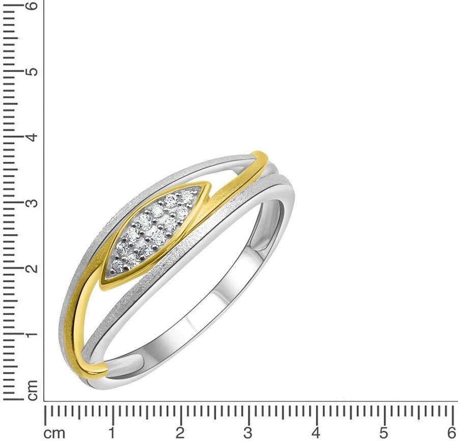 Firetti Zilveren ring Sieraden cadeau zilver 925 vinger ring bicolor