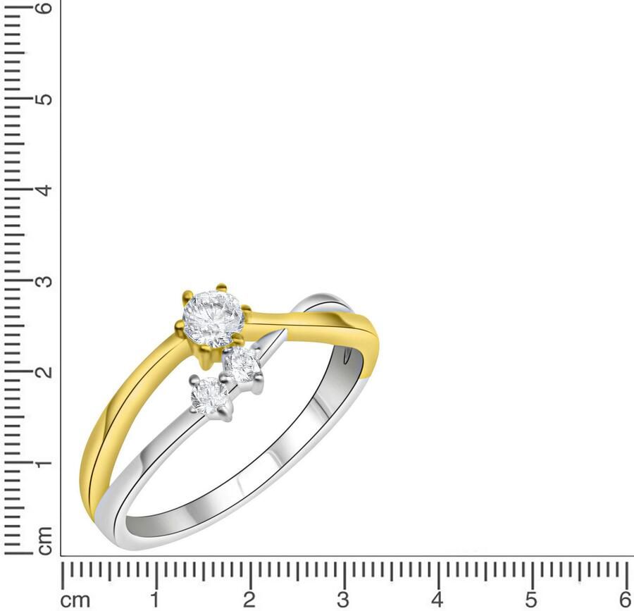 Firetti Zilveren ring Sieraden cadeau zilver 925 vinger ring bicolor