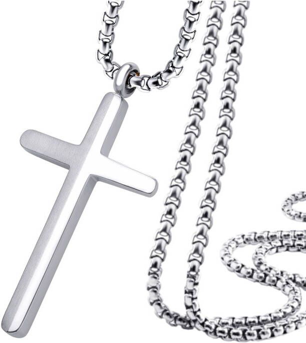 Firetti Ketting met hanger Sieraad cadeau kruis met zirkoon (synthetisch)