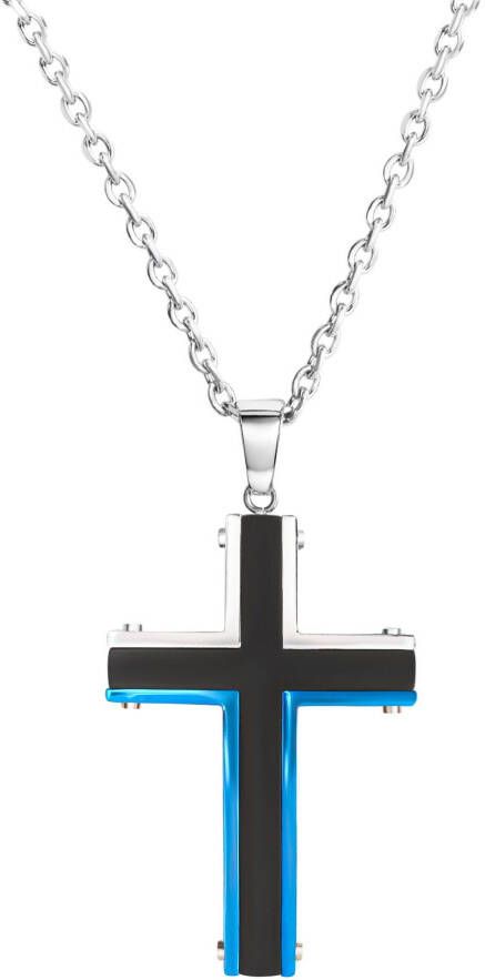 Firetti Ketting met hanger Sieraad cadeau kruis met zirkoon (synthetisch)