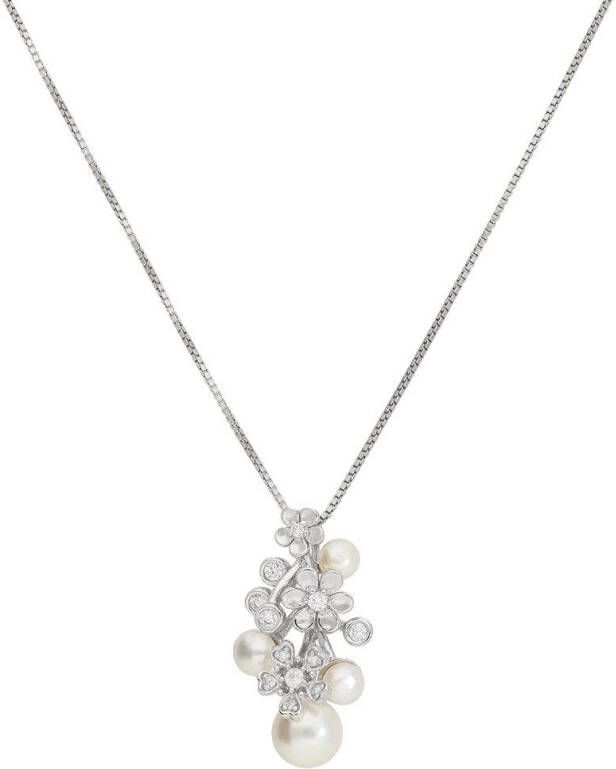 Firetti Ketting met hanger Sieraad Geschenk gerhodineerd Bloemen Venetiaanse kettingschakeling