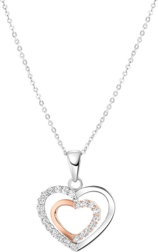 Firetti Ketting met hanger Sieraad cadeau zilver 925 halssieraad halsketting ankerketting hart