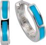 Firetti Oorringen Sieraad cadeau zilverkleur 925 klapcreolen zilver-blauw - Thumbnail 1