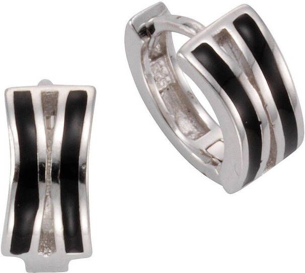 Firetti Oorringen Sieraad cadeau zilver 925 klapcreolen zilver-zwart