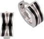Firetti Oorringen Sieraad cadeau zilver 925 klapcreolen zilver-zwart - Thumbnail 1