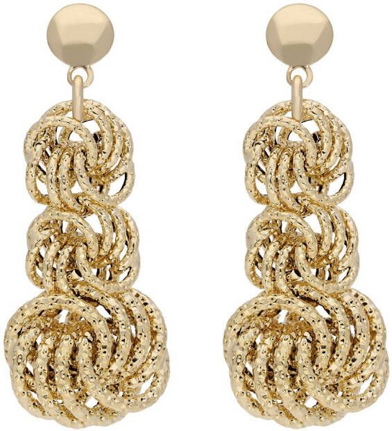 Firetti Oorstekers Sieraad cadeau Goud 585 oorbellen koningsketting