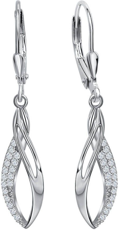 Firetti Paar oorhangers Sieraad cadeau zilver 925 oorbellen patentbeugel druppel