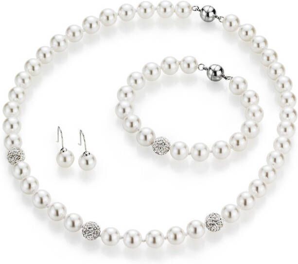 Firetti Sieradenset Multipack sieraad cadeau parelketting parelarmband pareloorhaken (set 4-delig)