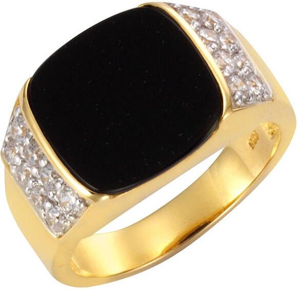 Firetti Ring Sieraad cadeau zilver 925 herenring zegelring agaat
