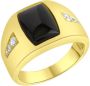 Firetti Ring Sieraden cadeau zegelring look zwart glinsterend - Thumbnail 1