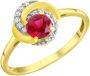 Firetti Ring Sieraad cadeau zilver 925 zilveren ring met robijn (synth.) zirkoon (synthetisch) - Thumbnail 1