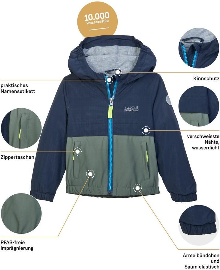 First instinct by killtec Functioneel jack FIOS 7 MNS JCKT Waterdichte kinderjas met Colourblock-design - Foto 2