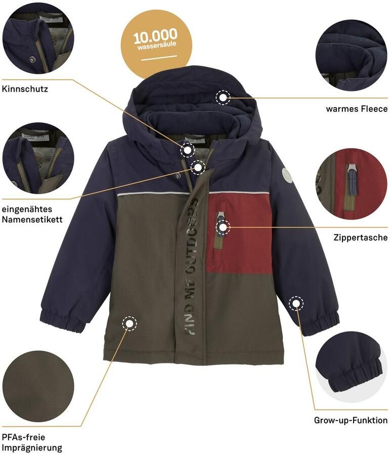 First instinct by killtec Functioneel jack FIOW 22 MNS JCKT Waterdichte winterjas met Grow-Up-functie reflecterend ontwerp