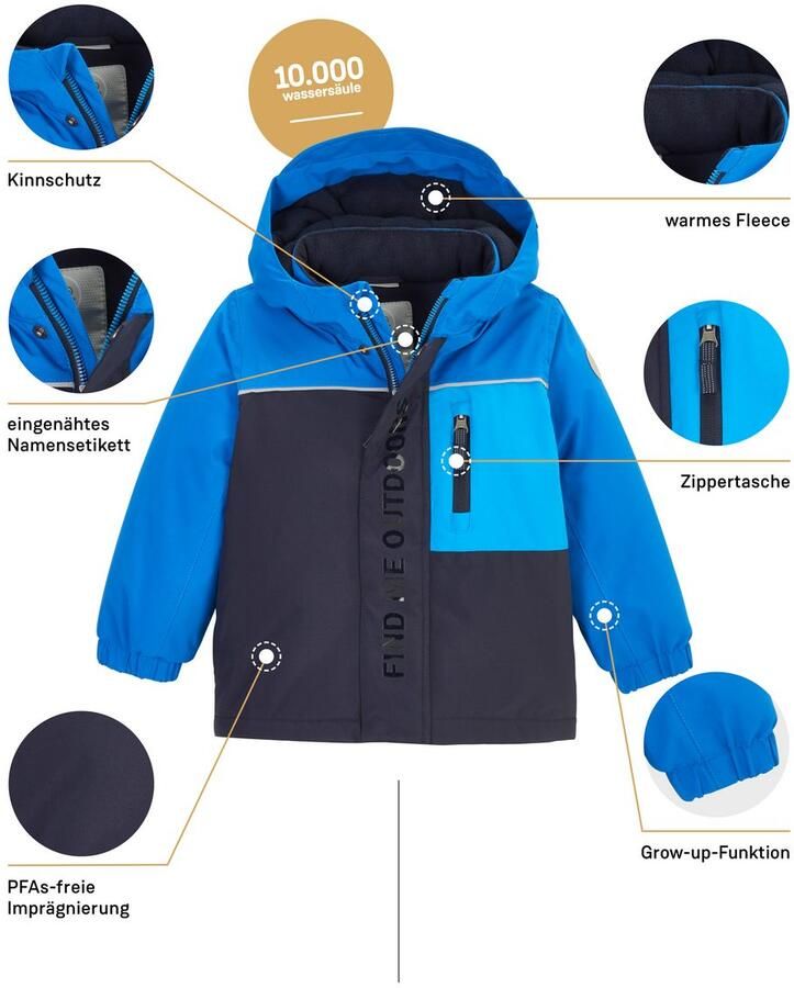 First instinct by killtec Functioneel jack FIOW 22 MNS JCKT Waterdichte winterjas met Grow-Up-functie reflecterend ontwerp