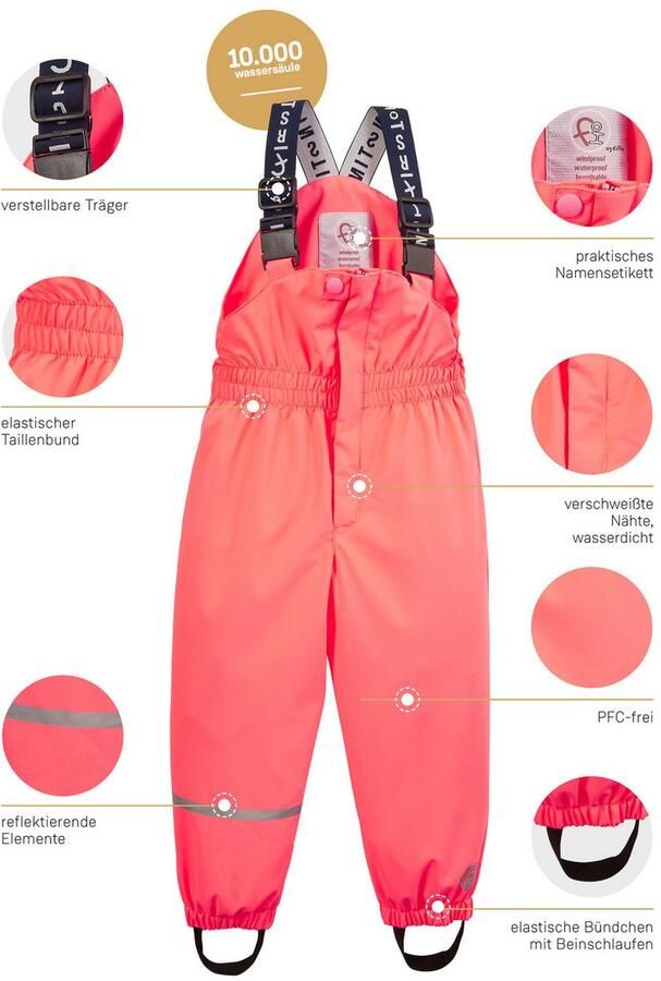 First instinct by killtec Functionele broek FIOS 64 MNS PNTS Modder- regenbroek met verstelbare bretels waterdicht