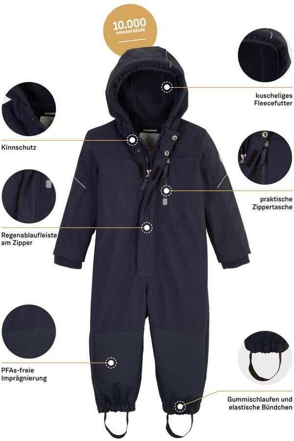 First instinct by killtec Jumpsuit FIOW 10 MNS SFTSHLL ONPC Softshell Overall: ade d 10.000 mm waterkolom warme fleece - Foto 3