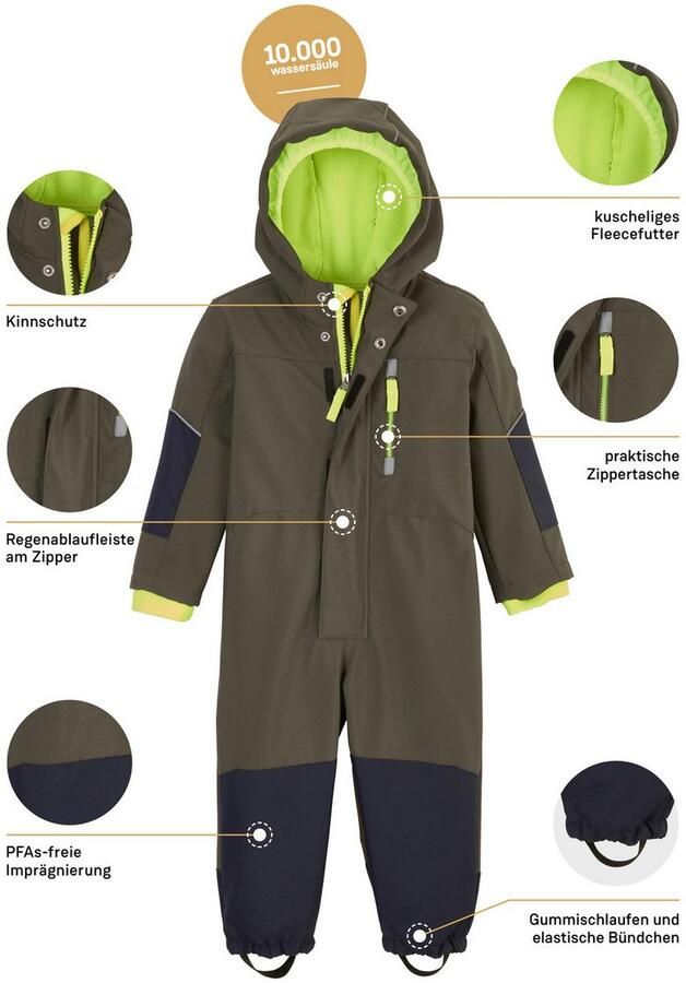 First instinct by killtec Jumpsuit FIOW 10 MNS SFTSHLL ONPC Softshell Overall: ade d 10.000 mm waterkolom warme fleece