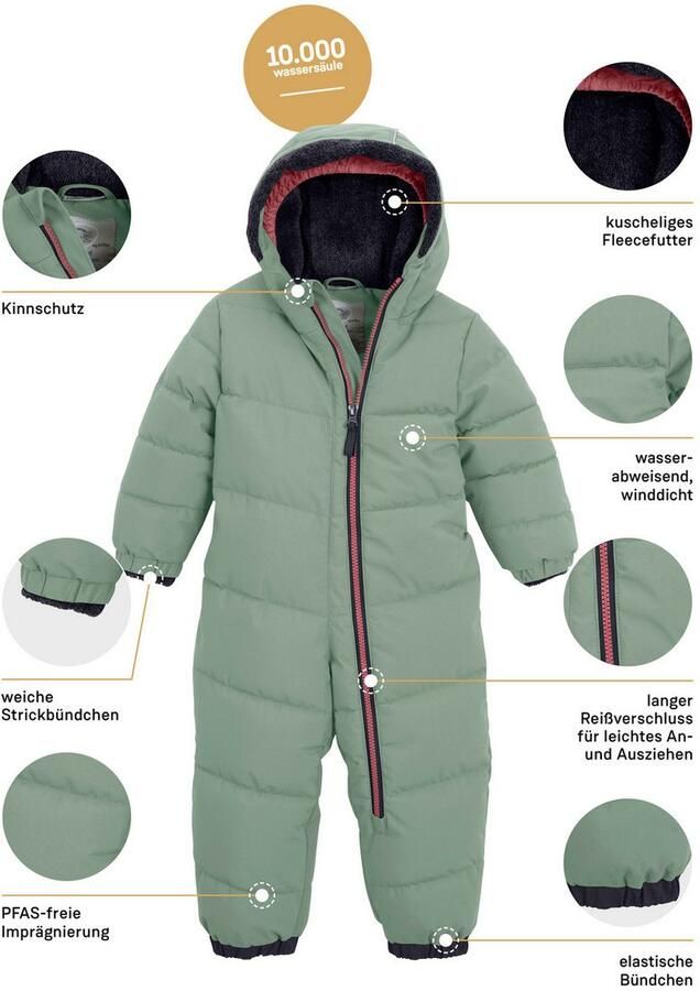 First instinct by killtec Jumpsuit FIOW 20 MNS QLTD ONPC Doorgestikte overall met capuchon 10.000 mm waterkolom teddybont binnen - Foto 2