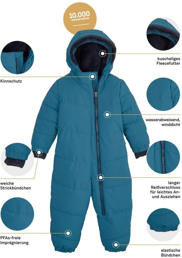 First instinct by killtec Jumpsuit FIOW 20 MNS QLTD ONPC Doorgestikte overall met capuchon 10.000 mm waterkolom teddybont binnen - Foto 2