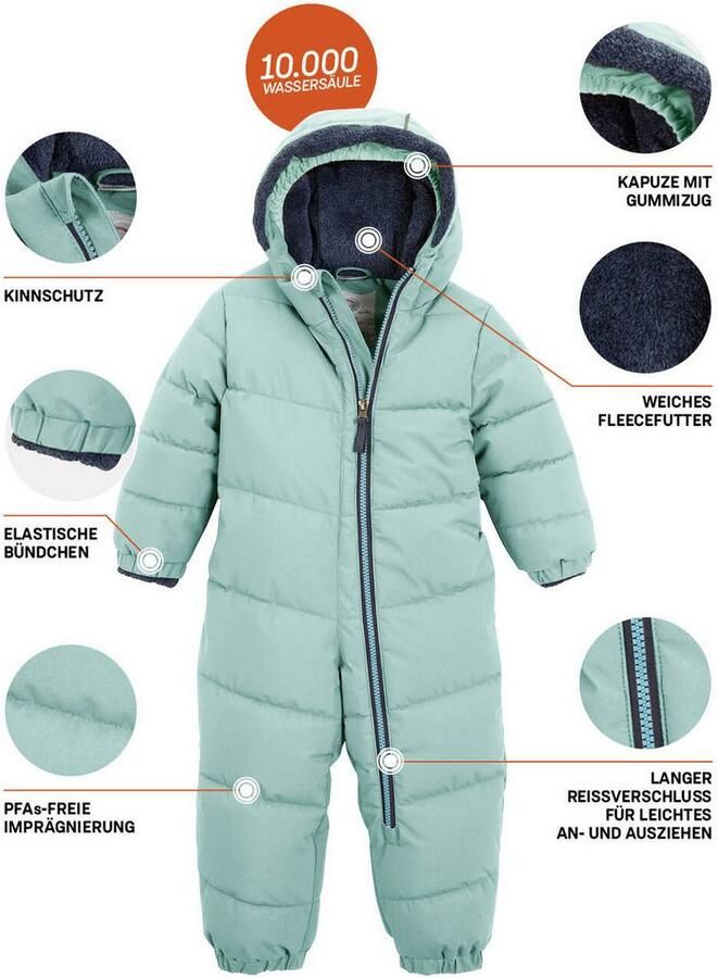 First instinct by killtec Jumpsuit FIOW 32 MNS ONPC Wind- en waterafstotende sneeuwoverall binnenin warm teddyfleece