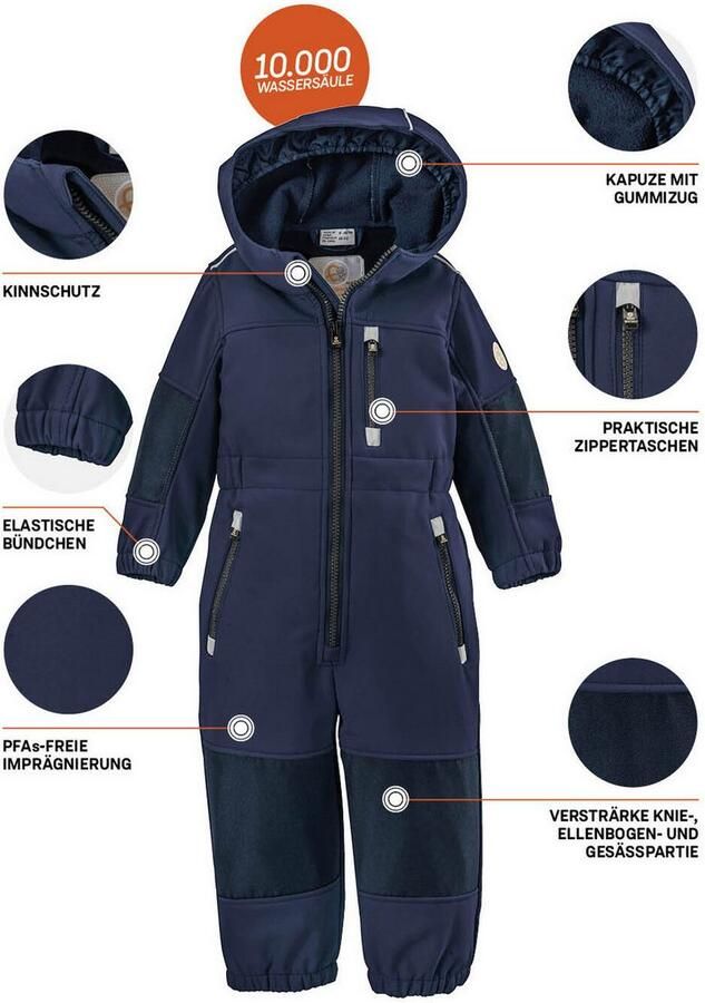 First instinct by killtec Jumpsuit FIOW 35 MNS ONPC Softshellpak met fleece binnenin waterafstotend winddicht