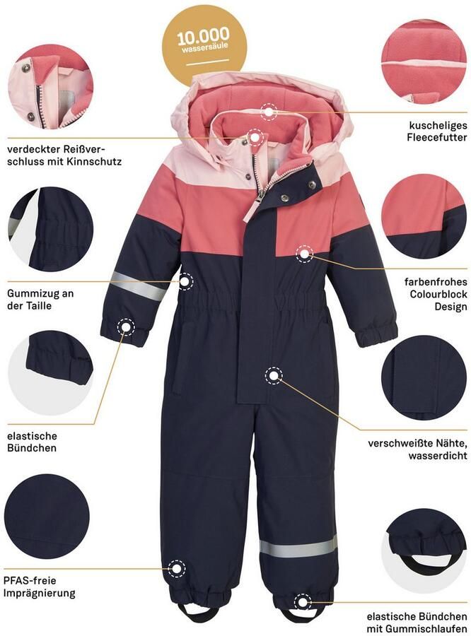 First instinct by killtec Jumpsuit FIOW 54 MNS ONPC Wind- en waterdichte sneeuwoverall met fleece en colourblock design