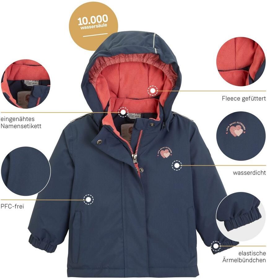 First instinct by killtec Outdoorjack FIOW 19 MNS JCKT Waterdichte ade de kinderjas met fleece en reflexdetails - Foto 2