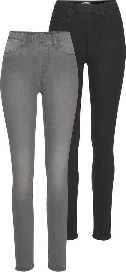 Flashlights Jeggings strakke pasvorm skinny jeans used-look-wassing hoge taille (Set van 2) - Foto 11