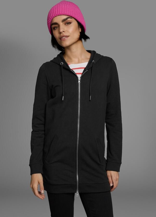 Flashlights Sweatvest in een lang model met een rits