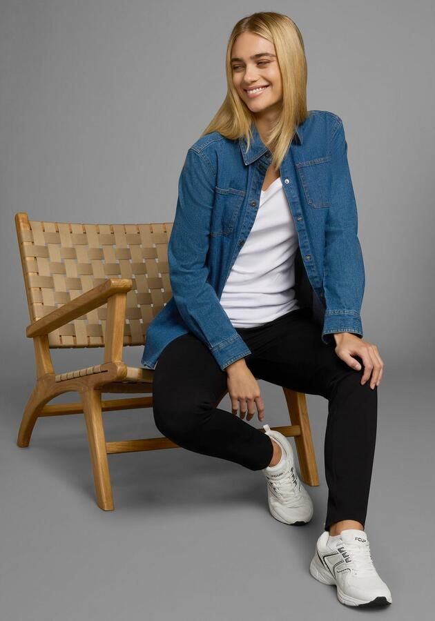 Flashlights T-shirt figuurvolgende snit effen ronde hals (Set van 2) - Foto 10