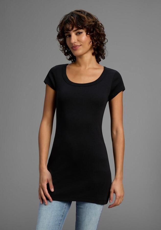 Flashlights T-shirt figuurvolgende snit effen ronde hals (Set van 2) - Foto 6