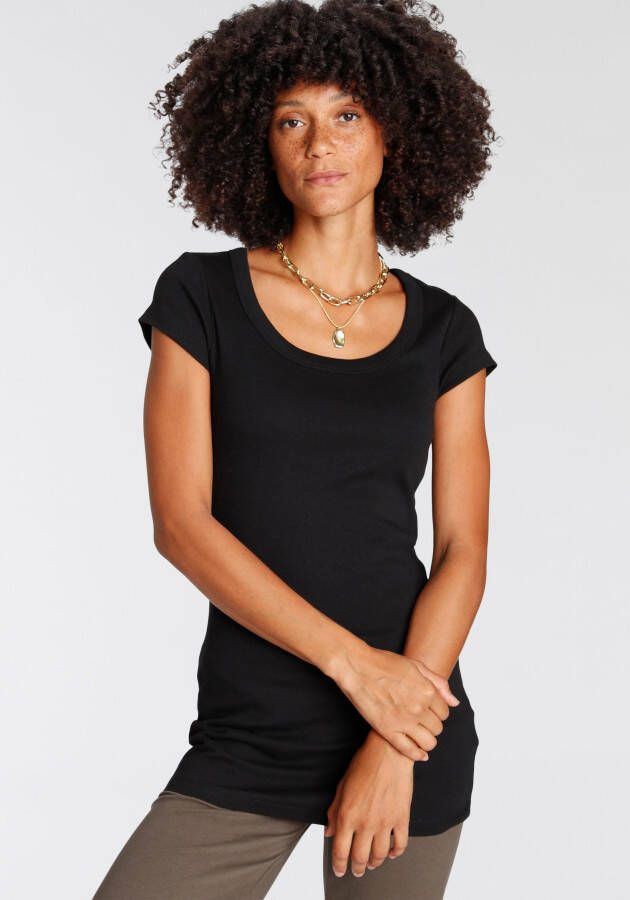 Flashlights T-shirt figuurvolgende snit effen ronde hals (Set van 2)