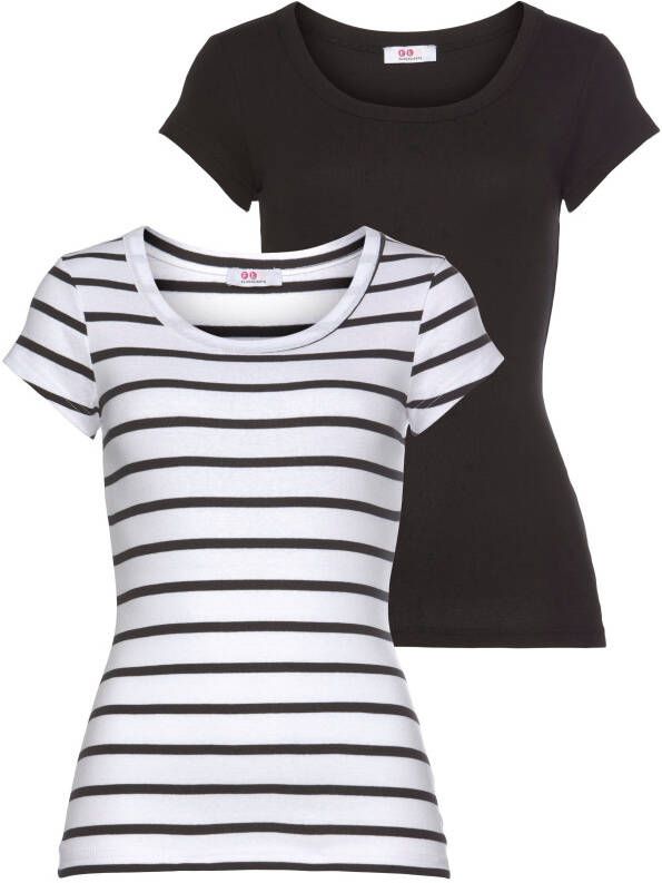 Flashlights T-shirt met strepen (Set van 2)