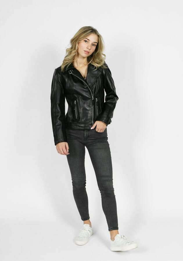 Freaky Nation Leren jack Aliet-FN met schuine ritssluiting - Foto 2