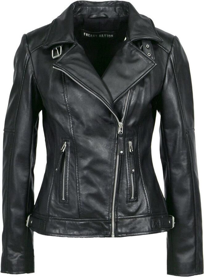 Freaky Nation Leren jack Aliet-FN met schuine ritssluiting - Foto 1