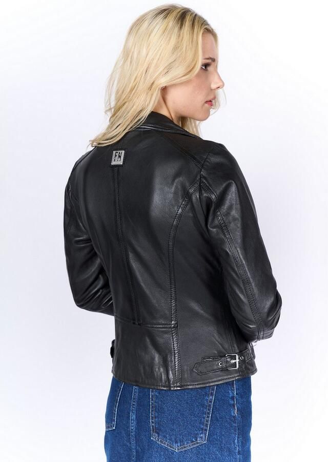 Freaky Nation Leren jack Biker Princess met schuine ritssluiting