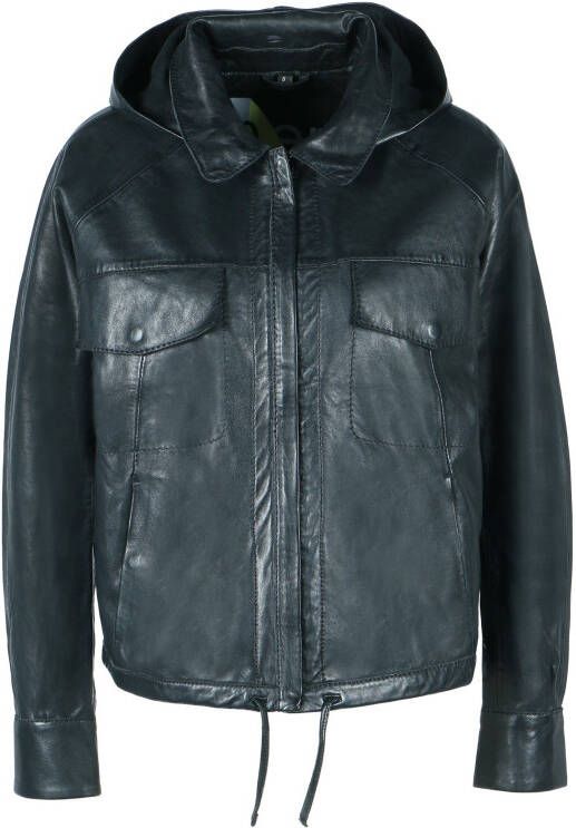 Freaky Nation Leren jack met afneembare capuchon model 'Madi'